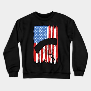 American Flag Skydiving Graphic Crewneck Sweatshirt